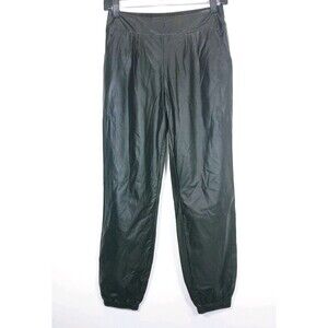 Women's Pleated Faux Leather look Jogger Ankle Pants Pull On sz S nice